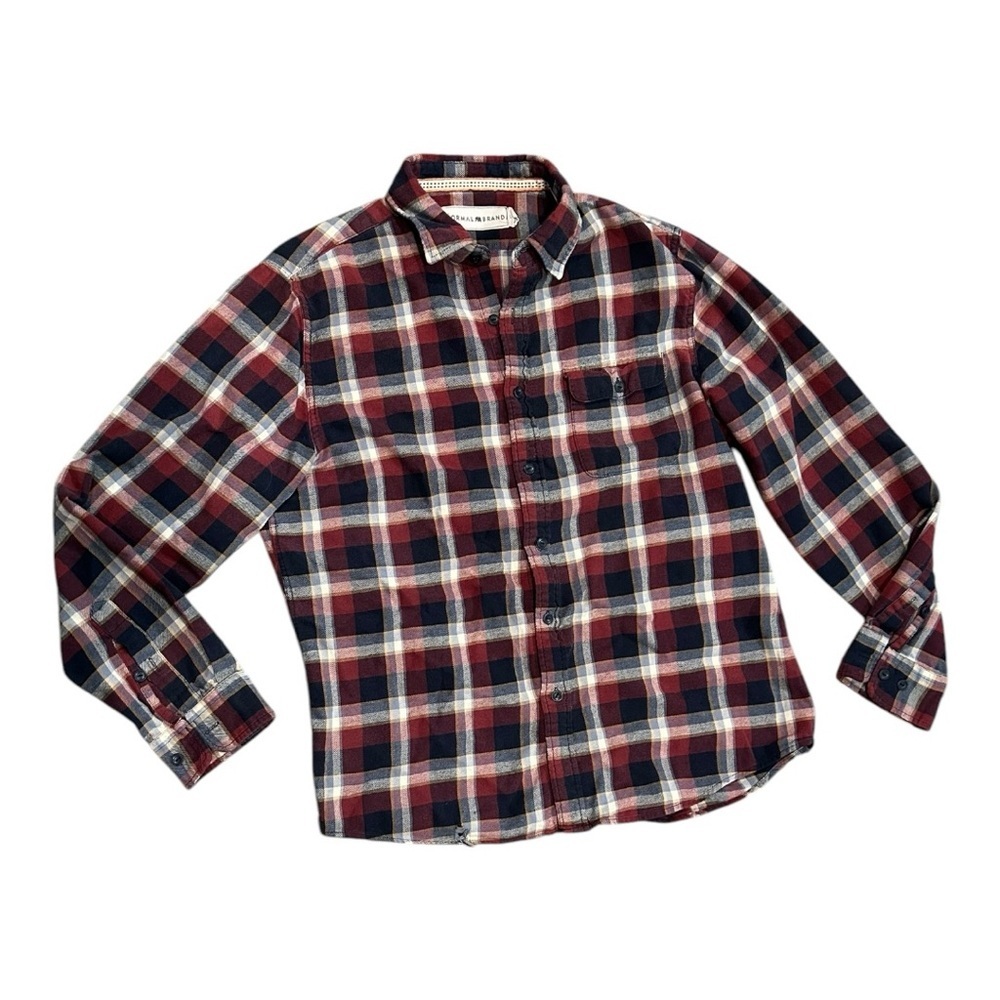 Thomas Button Up Shirt by The Normal Brand Large Blue/Red